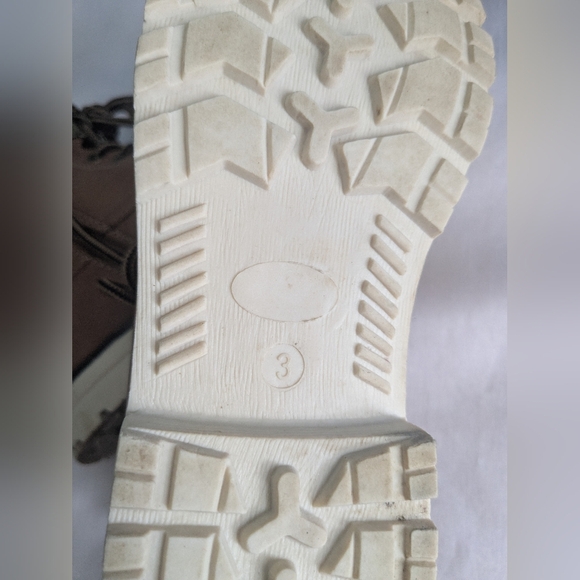 Joe Fresh. Brown Lace-Up Boots with Plaid Lining. Unisex - Picture 9 of 10